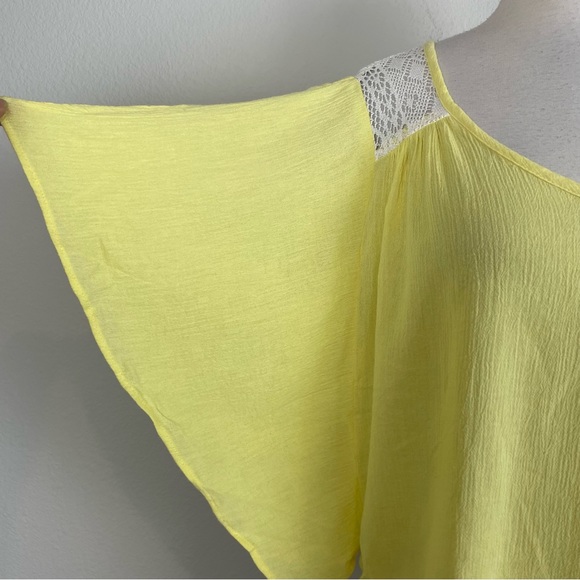 Ella Moss Yellow Gauzy Cotton Flared Sleeve Top size XS - Picture 8 of 11